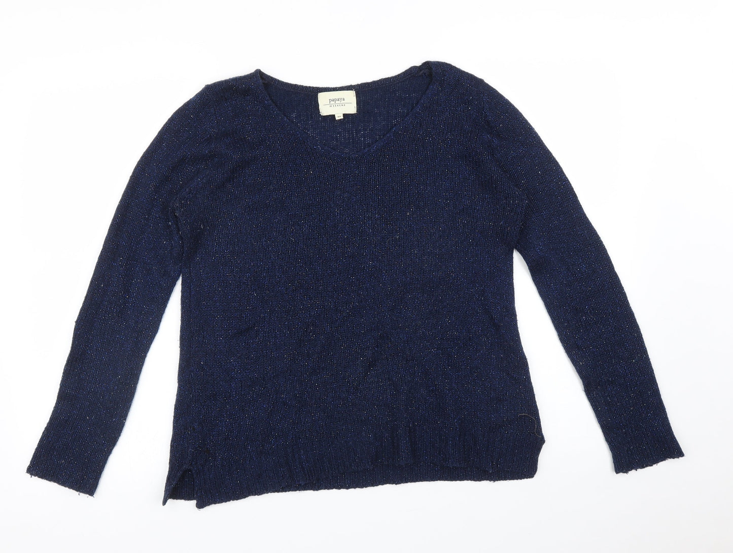 Womens UK Size M Papaya Blue Pullover Jumper