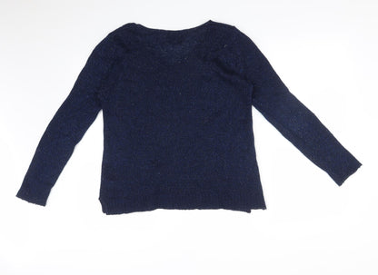 Womens UK Size M Papaya Blue Pullover Jumper