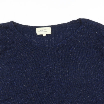 Womens UK Size M Papaya Blue Pullover Jumper