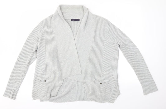 M&S Womens Grey   Cardigan Jumper Size 16