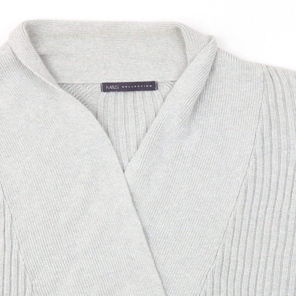 M&S Womens Grey   Cardigan Jumper Size 16