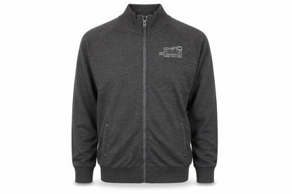 Front view of Denim Seventy3 men’s grey full zip jumper, size XL