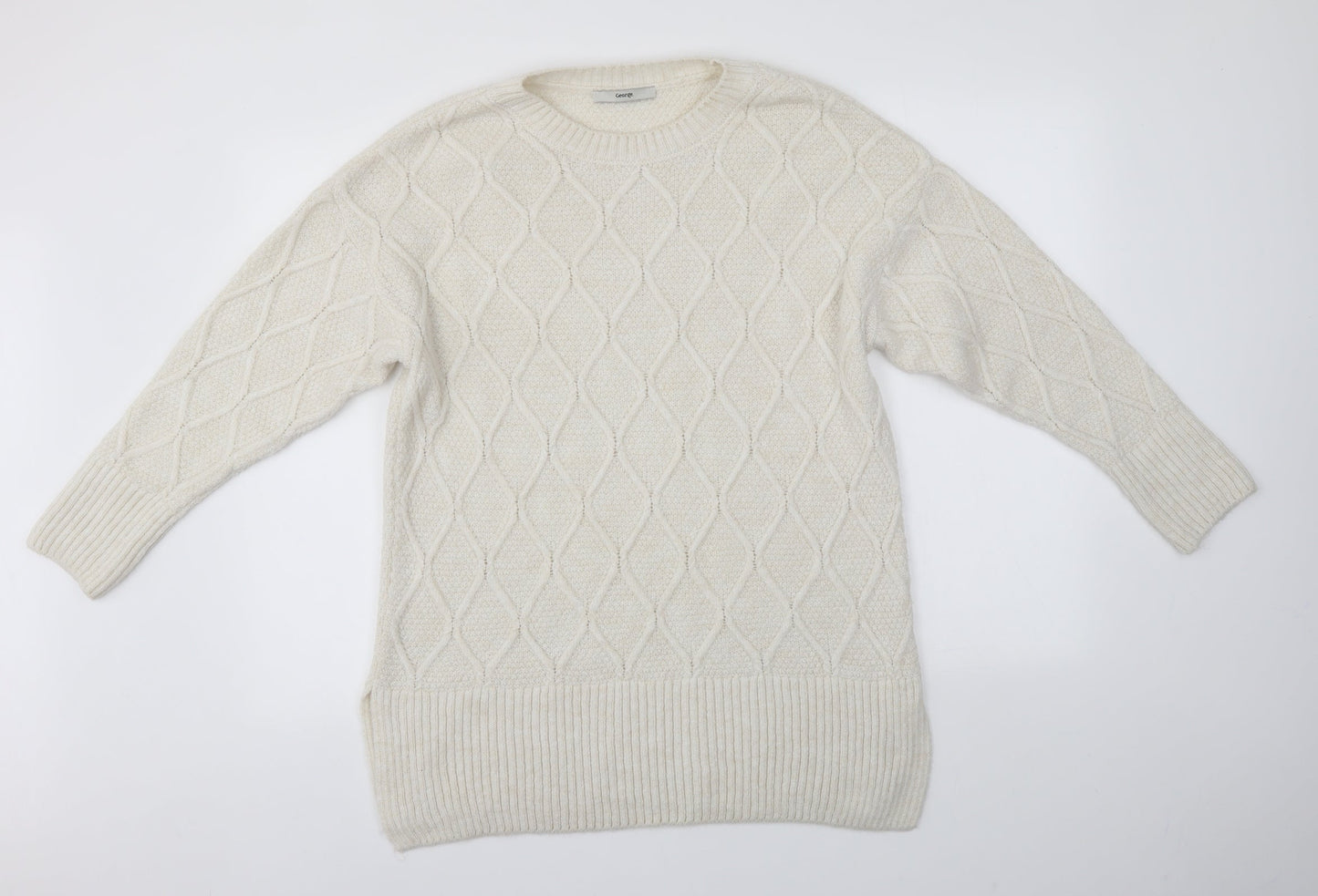 George Womens White   Pullover Jumper Size M