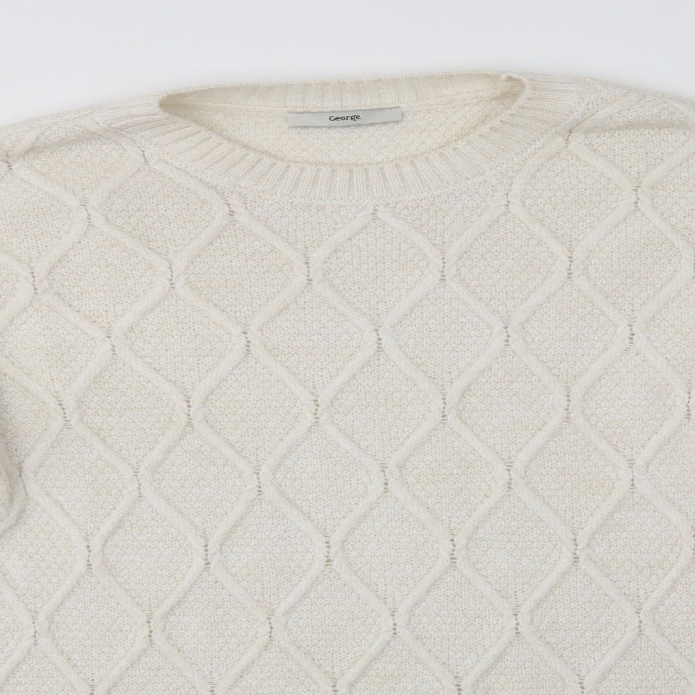 George Womens White   Pullover Jumper Size M