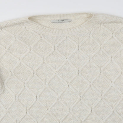 George Womens White   Pullover Jumper Size M