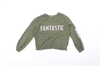 H&M Girls Green   Pullover Jumper Size 9-10 Years