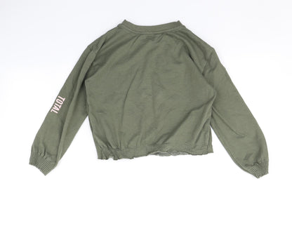 H&M Girls Green   Pullover Jumper Size 9-10 Years