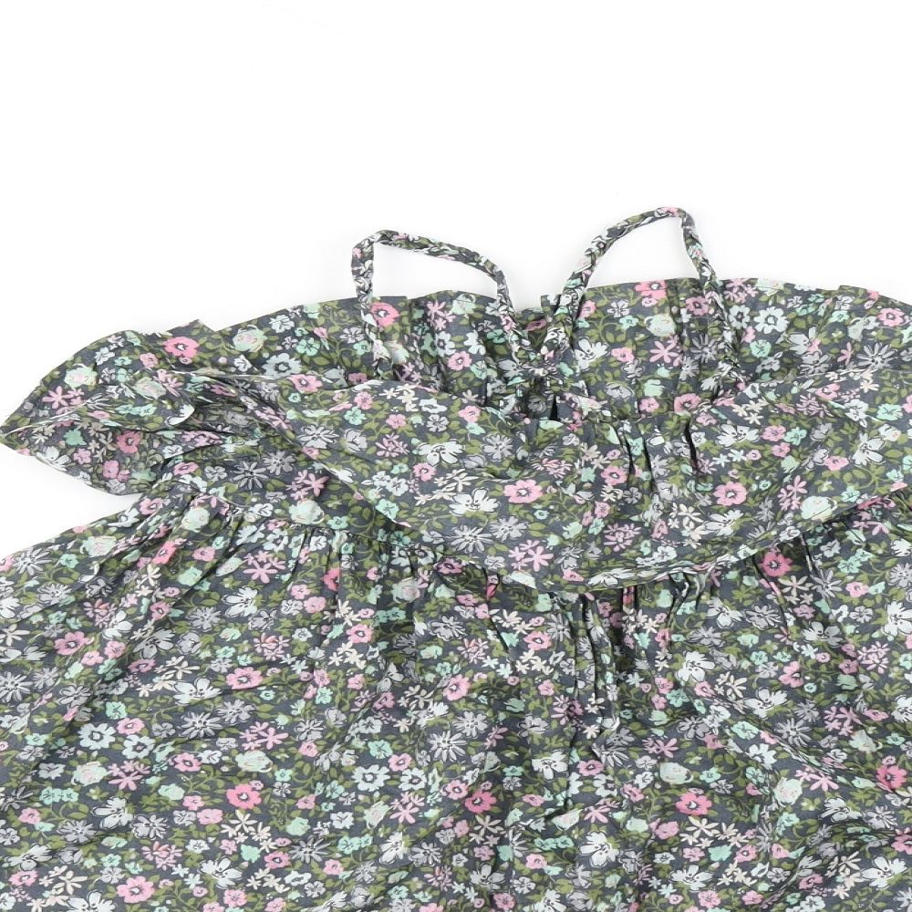 NEXT Girls Green Floral  A-Line  Size 3 Years