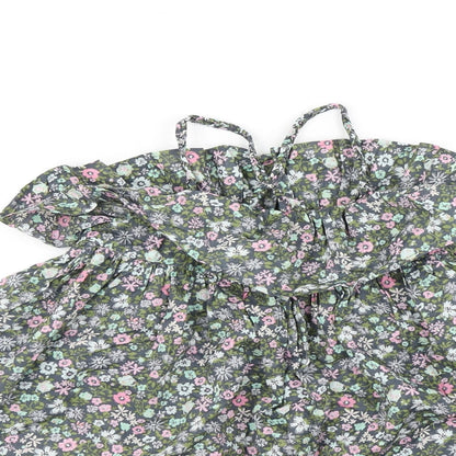 NEXT Girls Green Floral  A-Line  Size 3 Years