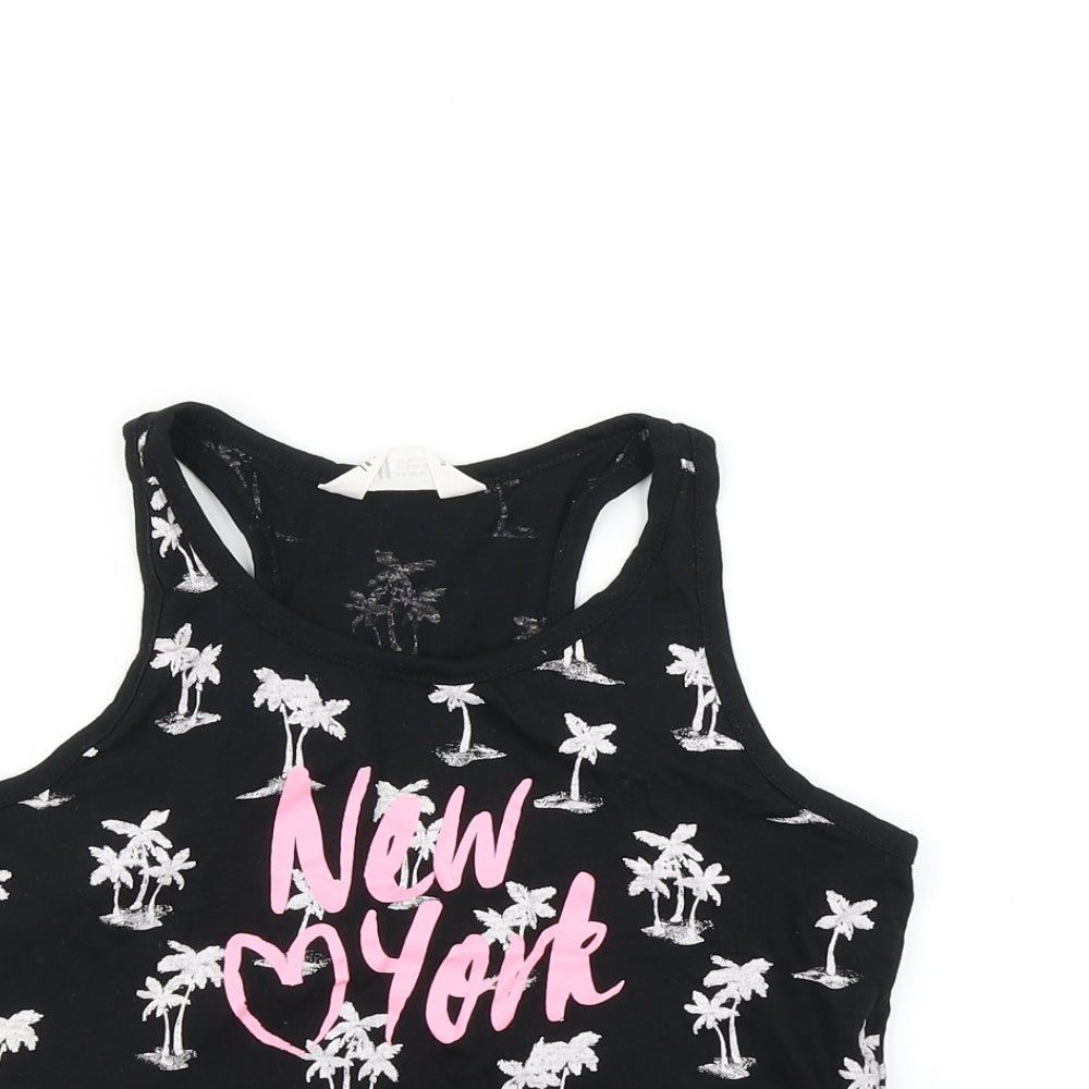 H&M Girls Black   Basic T-Shirt Size 10-11 Years