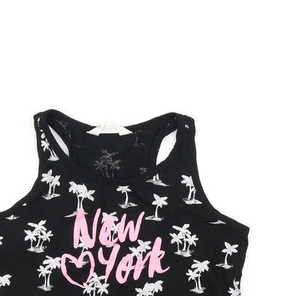 H&M Girls Black   Basic T-Shirt Size 10-11 Years