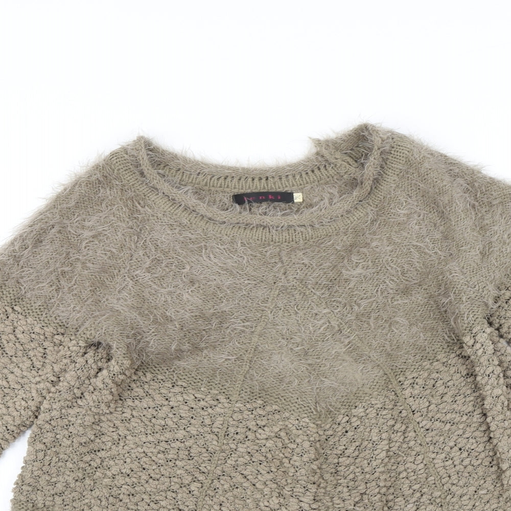 Womens UK Size M tenki Brown Pullover Jumper