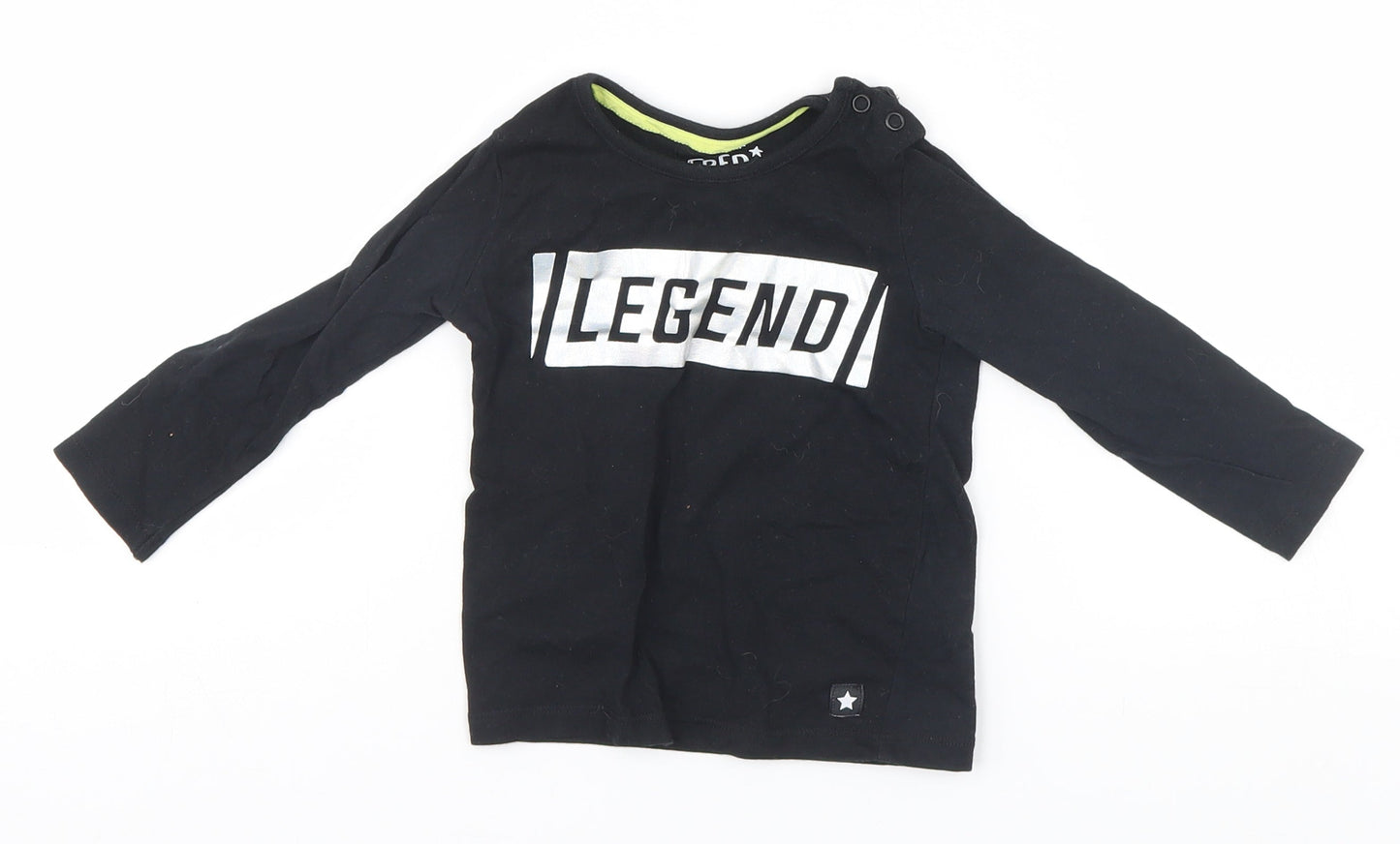 F&F Baby Black   Basic T-Shirt Size 9-12 Months  - Legend