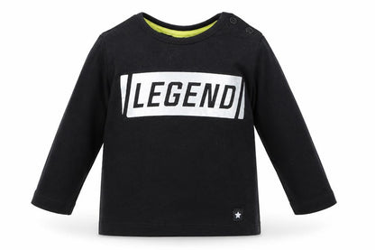 Front view of F&F Baby Black Basic T-Shirt, size 9-12, Months - Legend