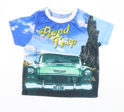 PEP&Co Baby Blue   Basic T-Shirt Size 9-12 Months  - Road Trip