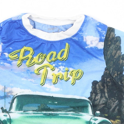 PEP&Co Baby Blue   Basic T-Shirt Size 9-12 Months  - Road Trip