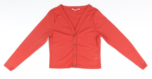Womens UK Size 10 Miss Selfridge Red Cardigan Jumper