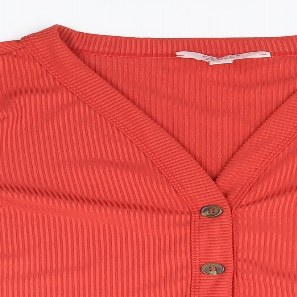 Womens UK Size 10 Miss Selfridge Red Cardigan Jumper
