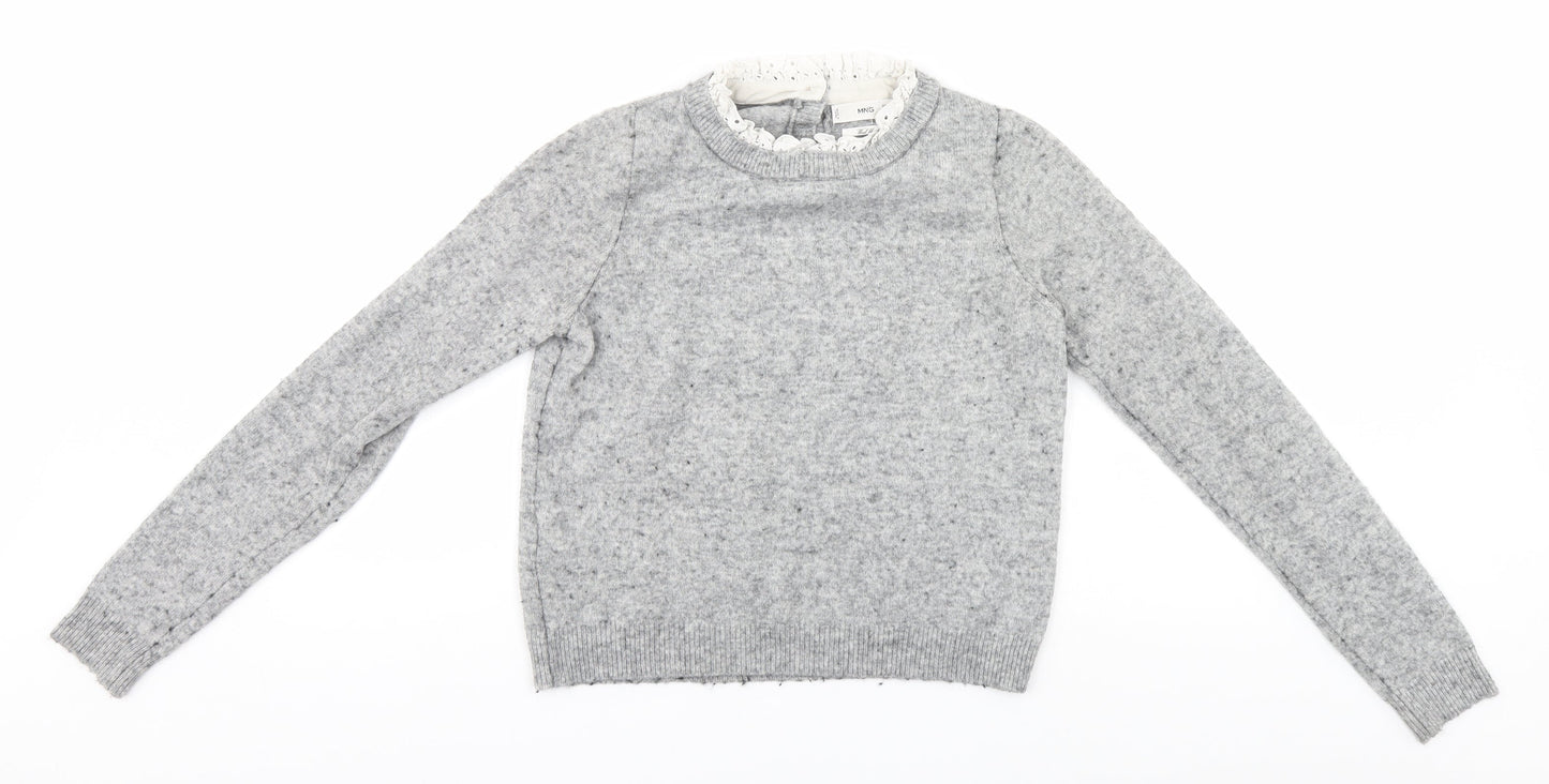 Womens UK Size XS MNG Grey Pullover Jumper