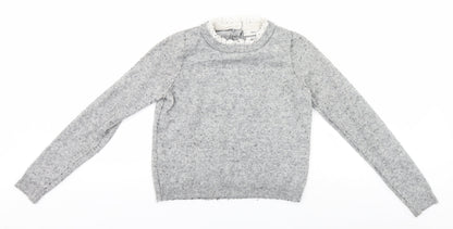 Womens UK Size XS MNG Grey Pullover Jumper