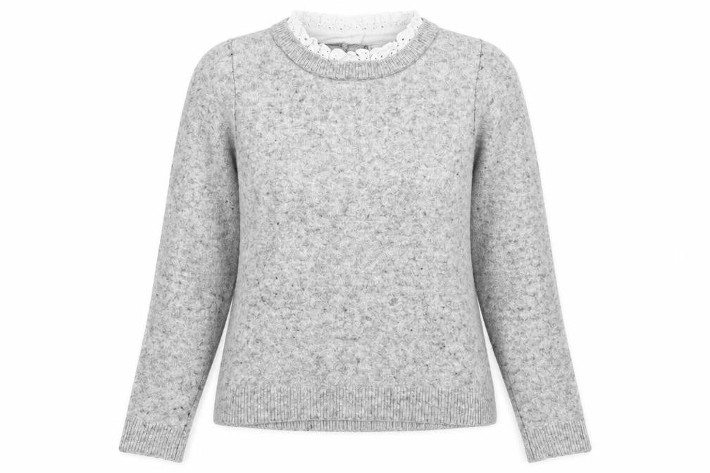 Womens UK Size XS MNG Grey Pullover Jumper