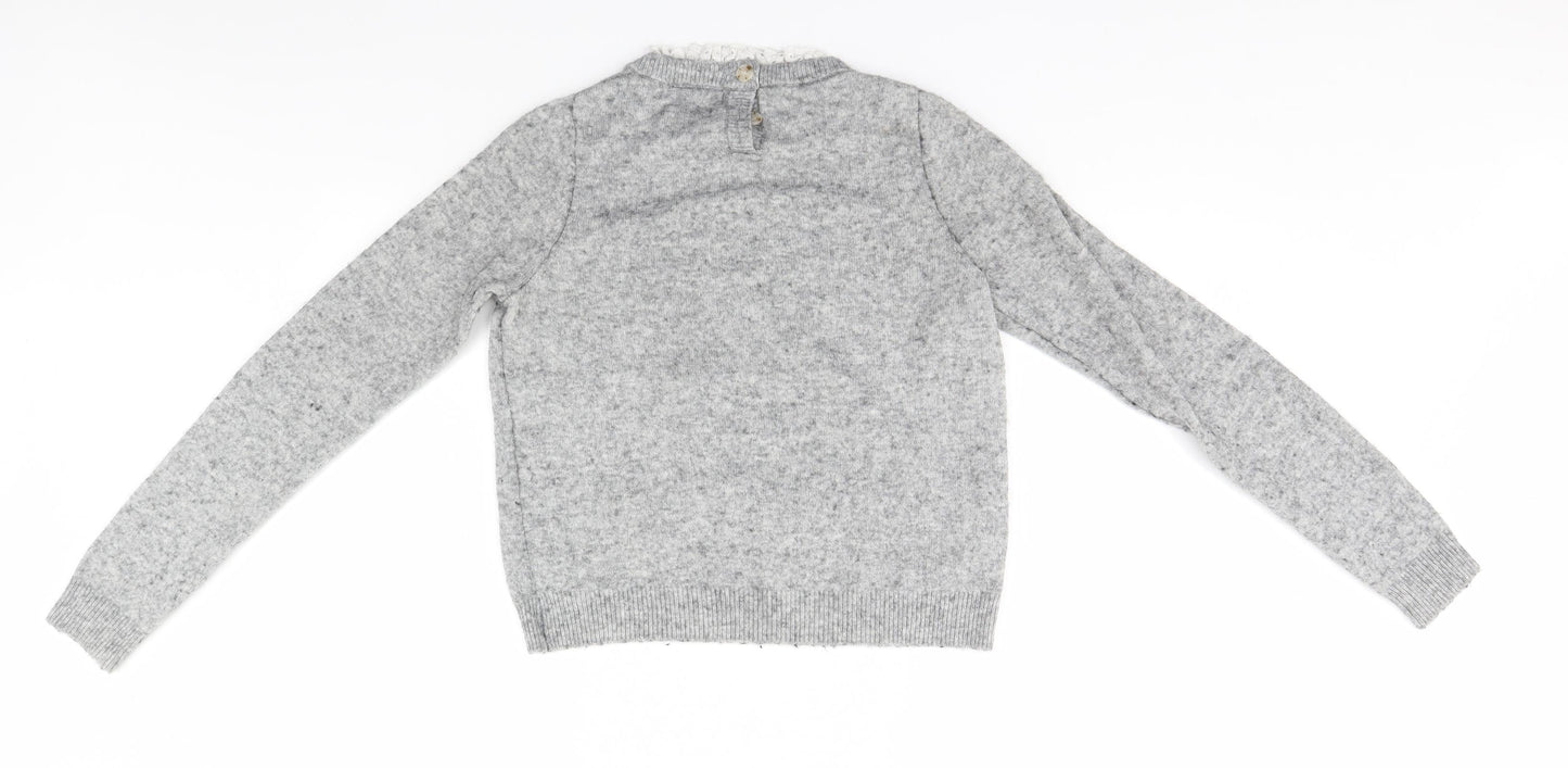 Womens UK Size XS MNG Grey Pullover Jumper