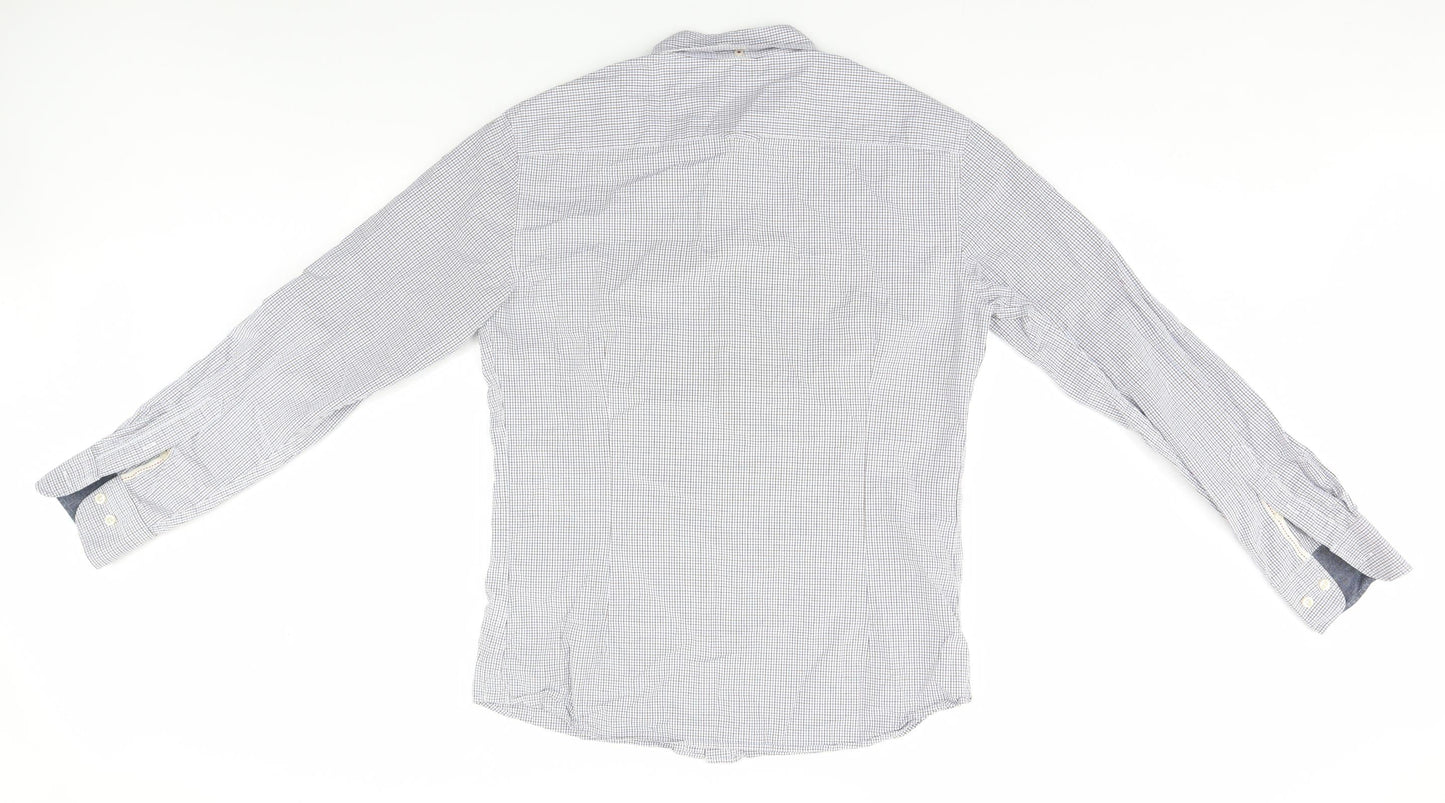 Mens UK Size M Jonles White  Button-Up Long Sleeve Casual Shirt