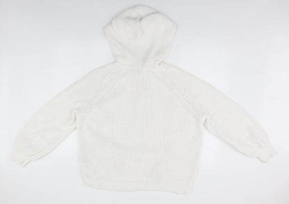 H&M Womens White   Pullover Hoodie Size M