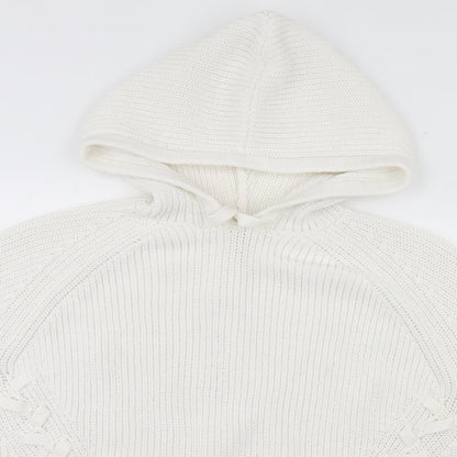 H&M Womens White   Pullover Hoodie Size M