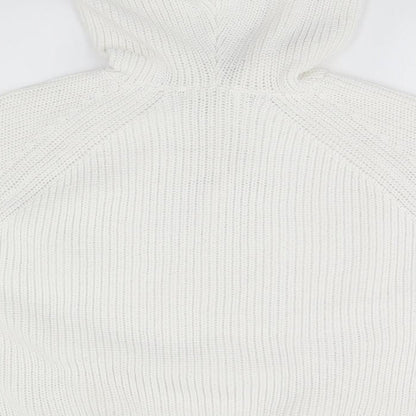 H&M Womens White   Pullover Hoodie Size M