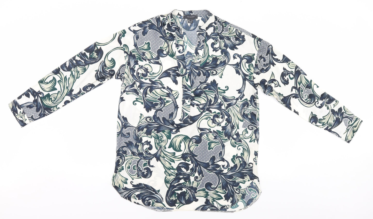 Primark Womens White Floral  Basic Blouse Size 10
