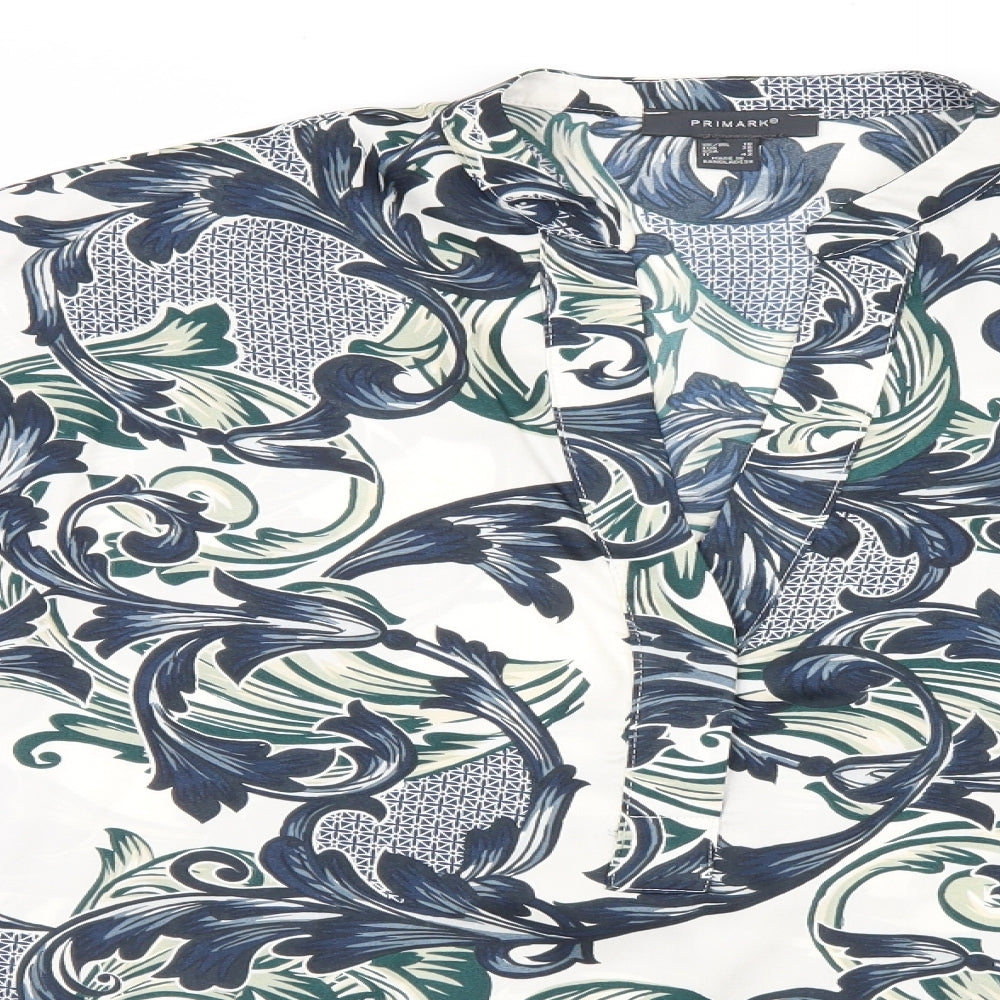 Primark Womens White Floral  Basic Blouse Size 10