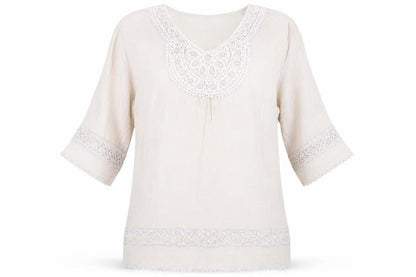 Womens UK Size L Style Beige Basic Blouse
