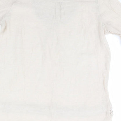 Womens UK Size L Style Beige Basic Blouse