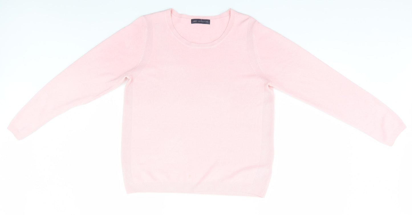 Womens UK Size 12 Marks and Spencer Pink Pullover Jumper