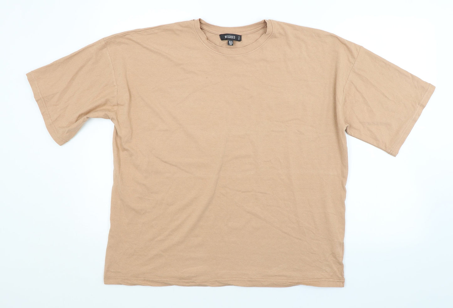Womens UK Size 10 Missguided Brown Basic T-Shirt