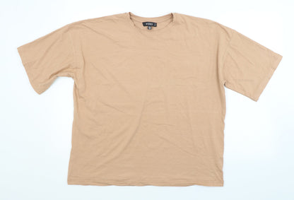 Womens UK Size 10 Missguided Brown Basic T-Shirt