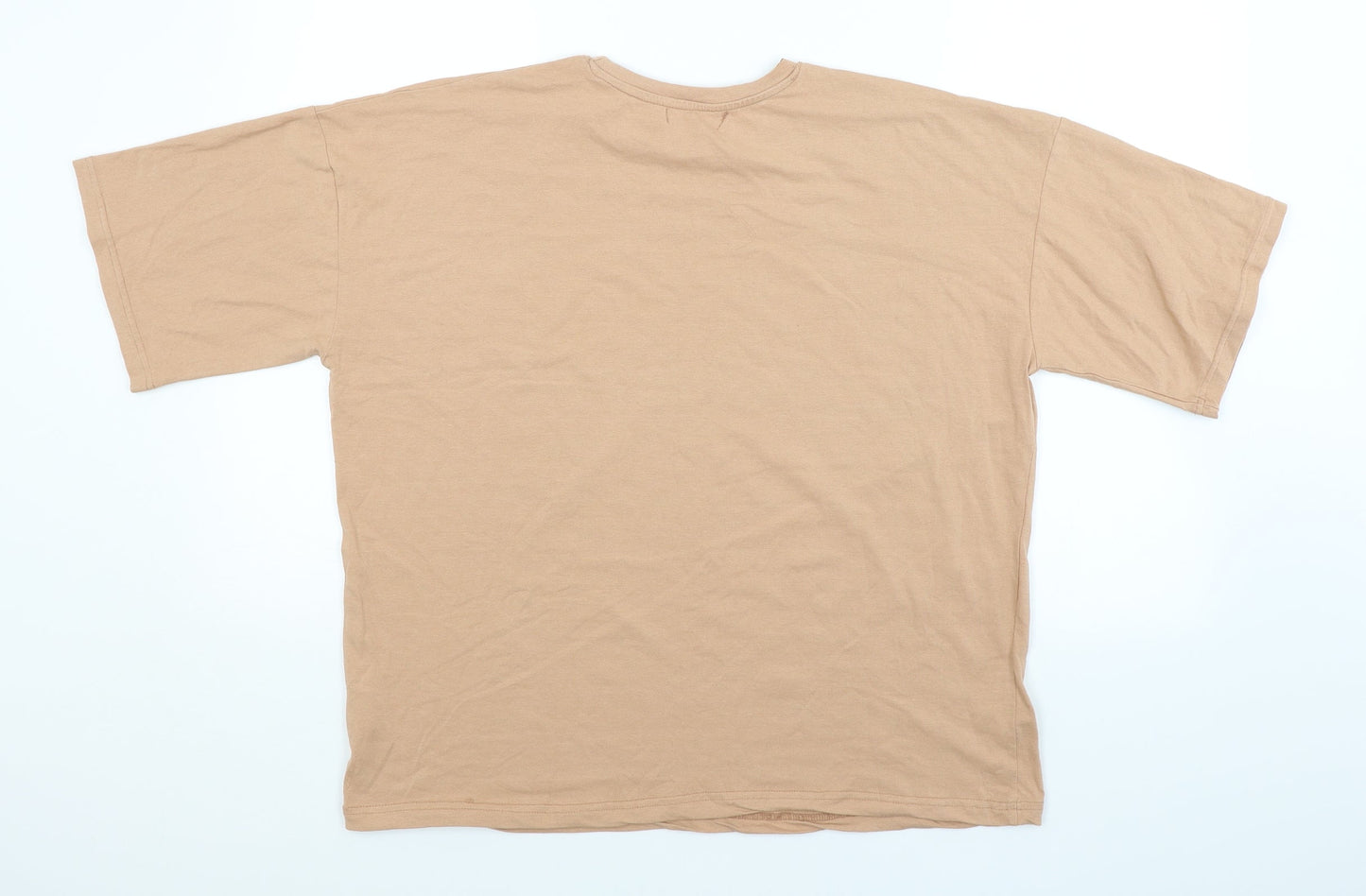 Womens UK Size 10 Missguided Brown Basic T-Shirt