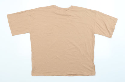 Womens UK Size 10 Missguided Brown Basic T-Shirt