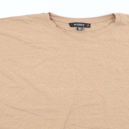 Womens UK Size 10 Missguided Brown Basic T-Shirt
