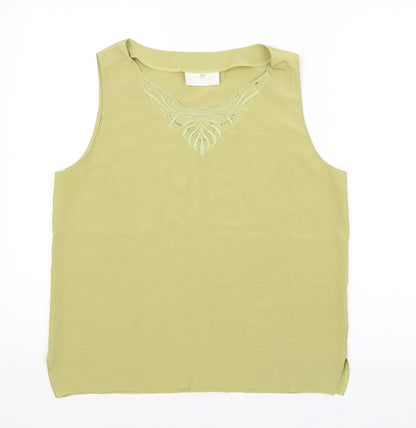 Womens UK Size 10 VERSE Green Basic Blouse