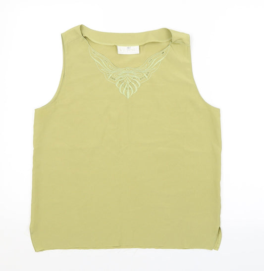 Womens UK Size 10 VERSE Green Basic Blouse