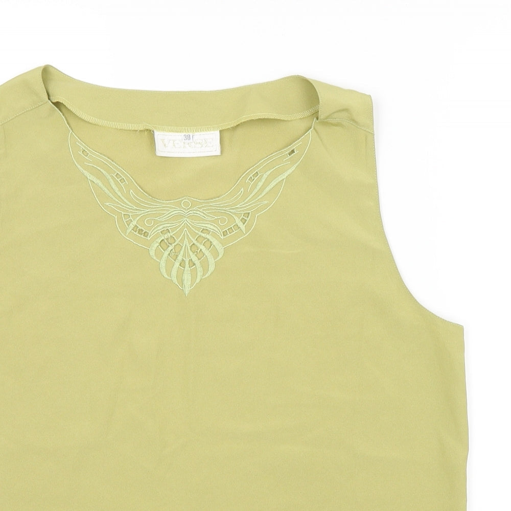 Womens UK Size 10 VERSE Green Basic Blouse