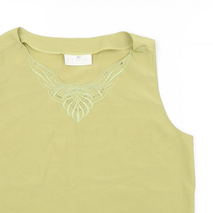 Womens UK Size 10 VERSE Green Basic Blouse