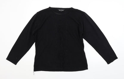 DONNA LEWIS Womens Black   Pullover Jumper Size L