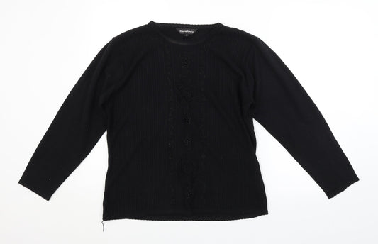DONNA LEWIS Womens Black   Pullover Jumper Size L