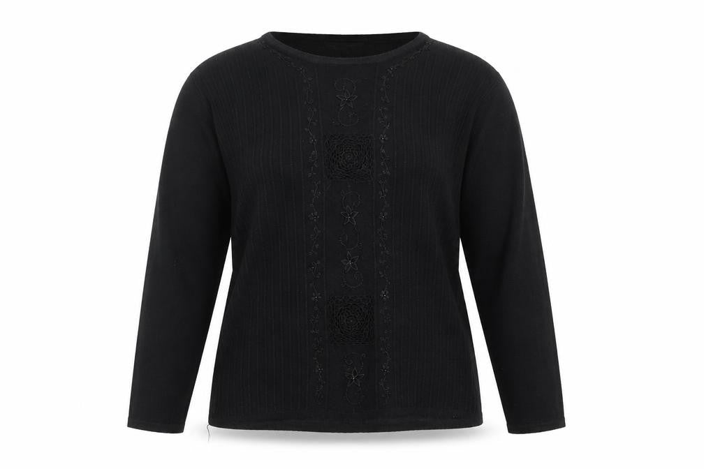 Womens UK Size L DONNA LEWIS Black Pullover Jumper