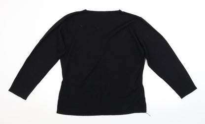 DONNA LEWIS Womens Black   Pullover Jumper Size L