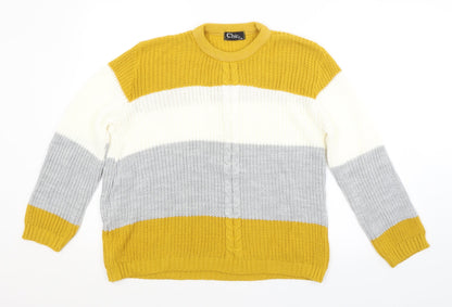 Womens UK Size L CHIC Multicoloured Pullover Jumper