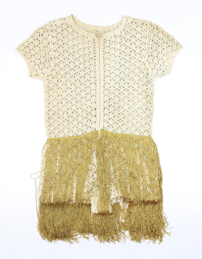 Womens UK Size  Preworn One-Piece Beige Unitard